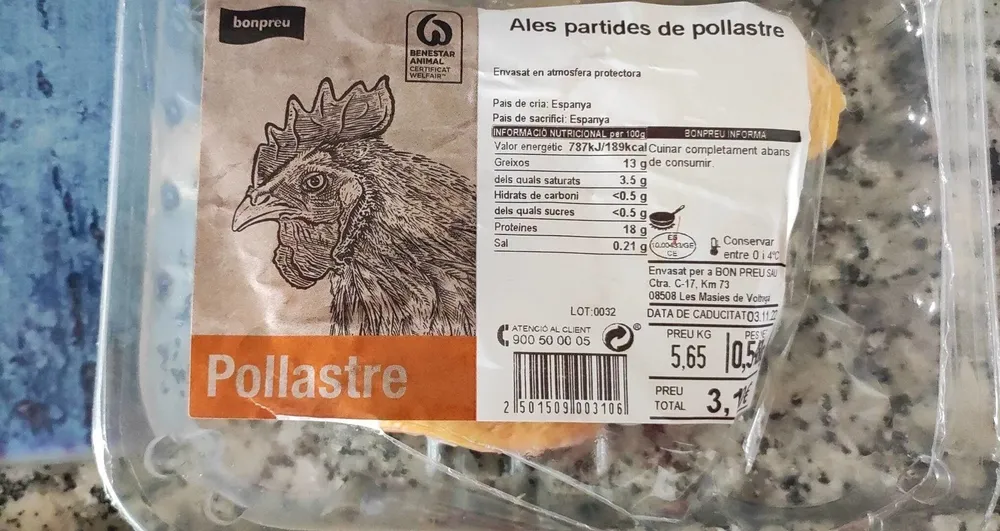 ales partides pollastre