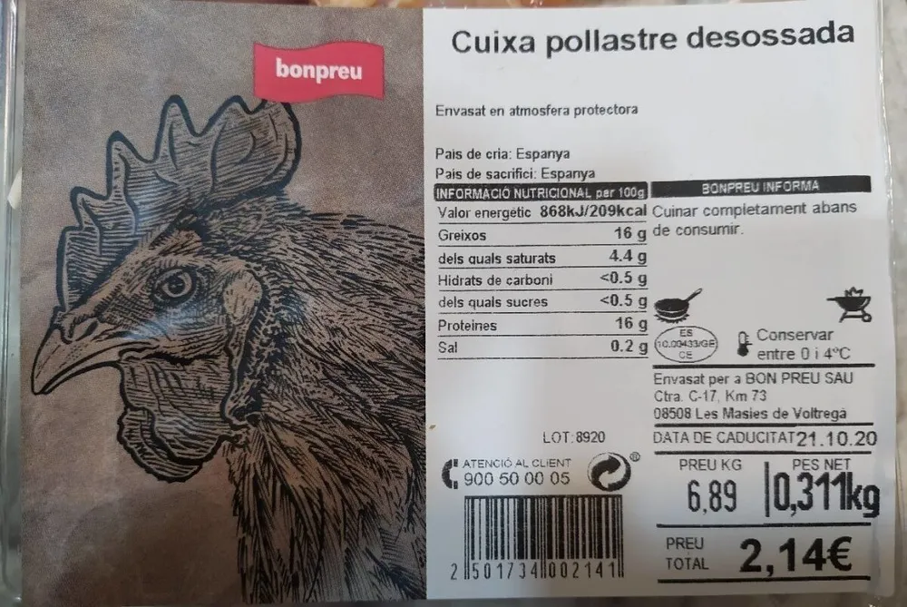 Cuixa pollastre desossada