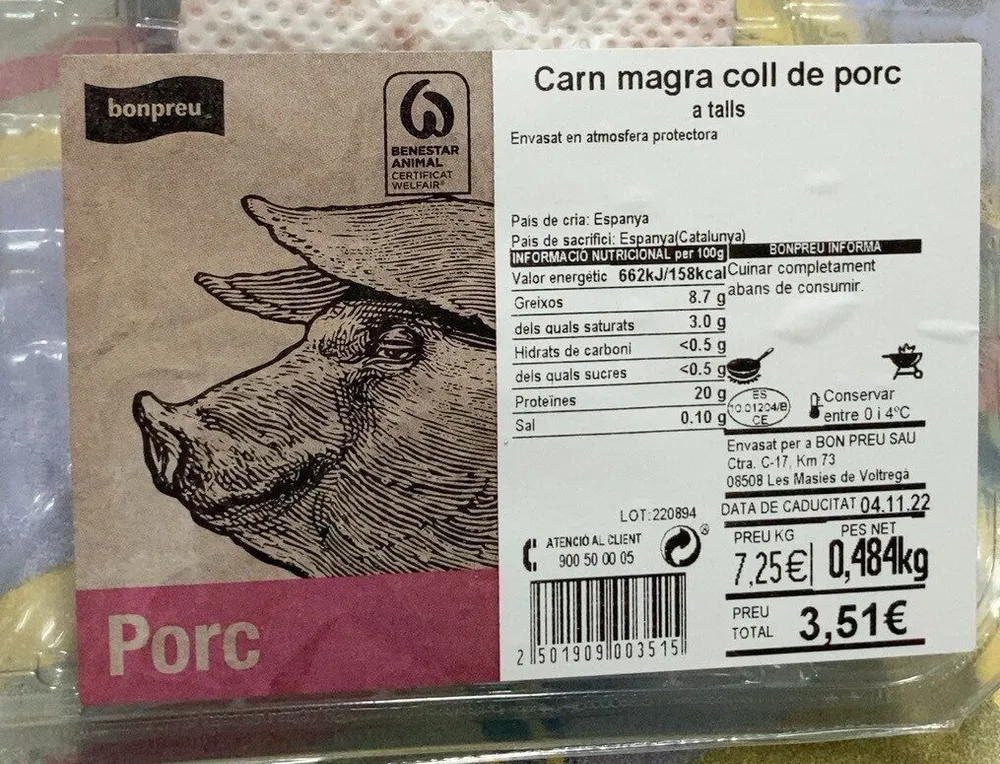 Carn magra coll de porc