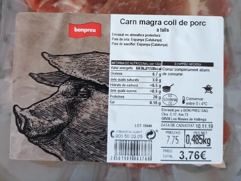 Carn magra coll de porc