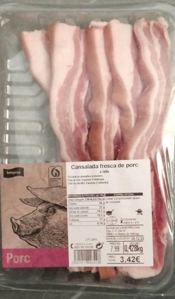 Cansalada fresca de porc