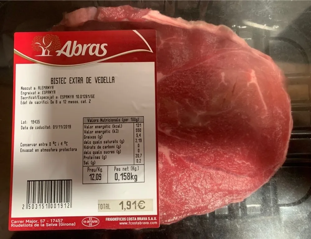 Bistec extra de vedella