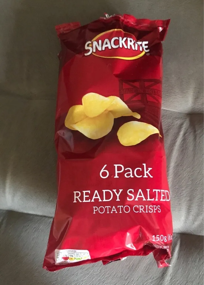 SnackRite, 6 Pack READY SALTED, Patato Crisps