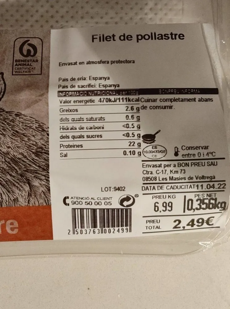 Filet de pollastre