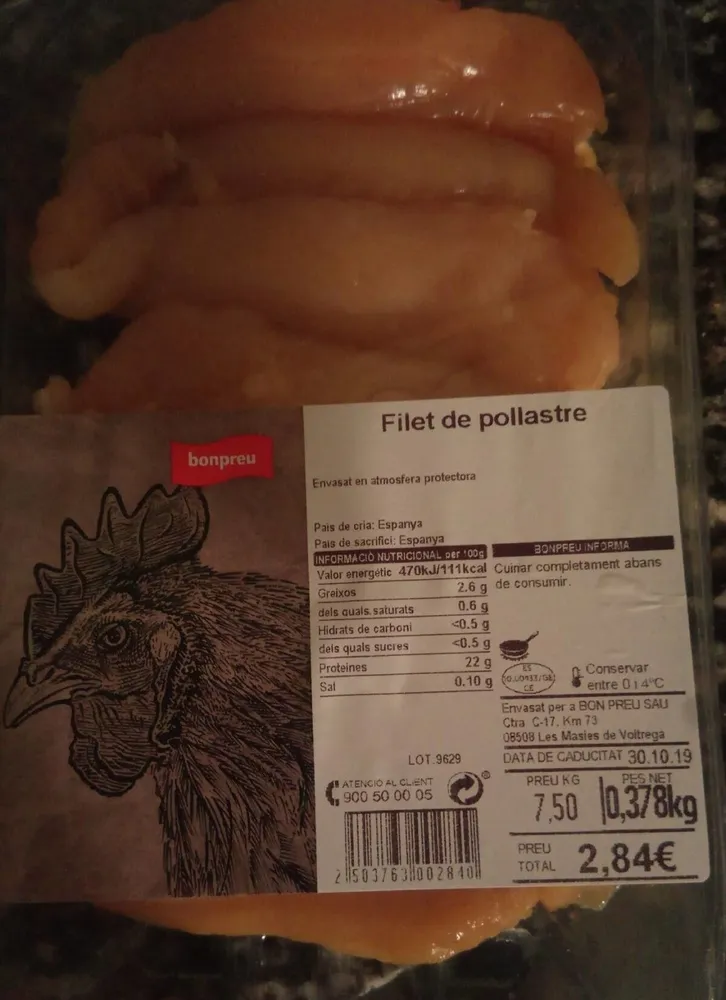 Filet de pollastre bon preu