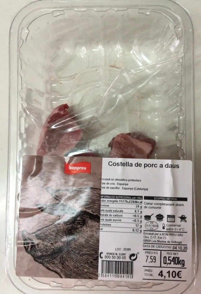 Costella de porc a daus