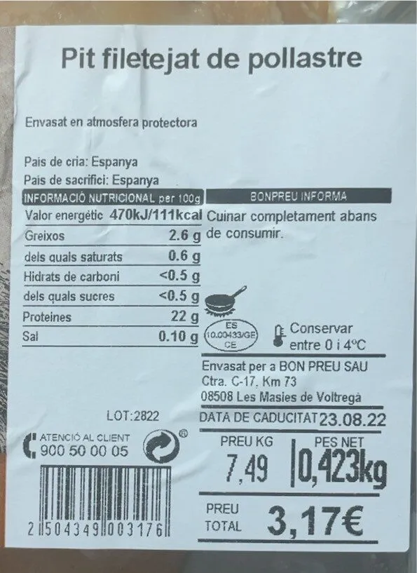 Pit filetejat de Pollastre