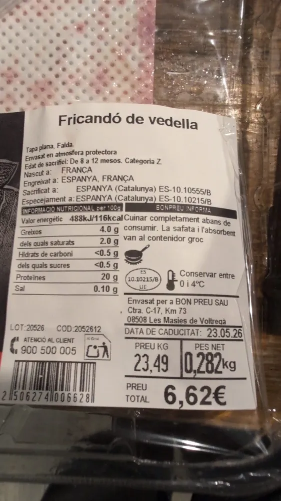 Fricandó De Vedella