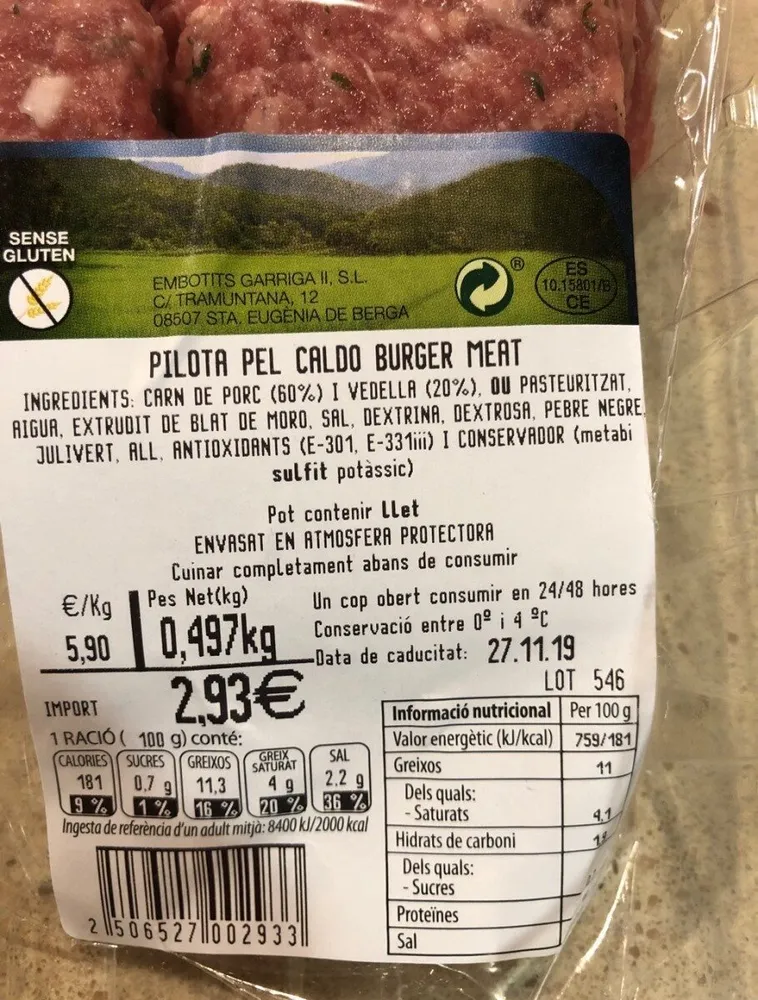 Pelota de Caldo Burguer Meat