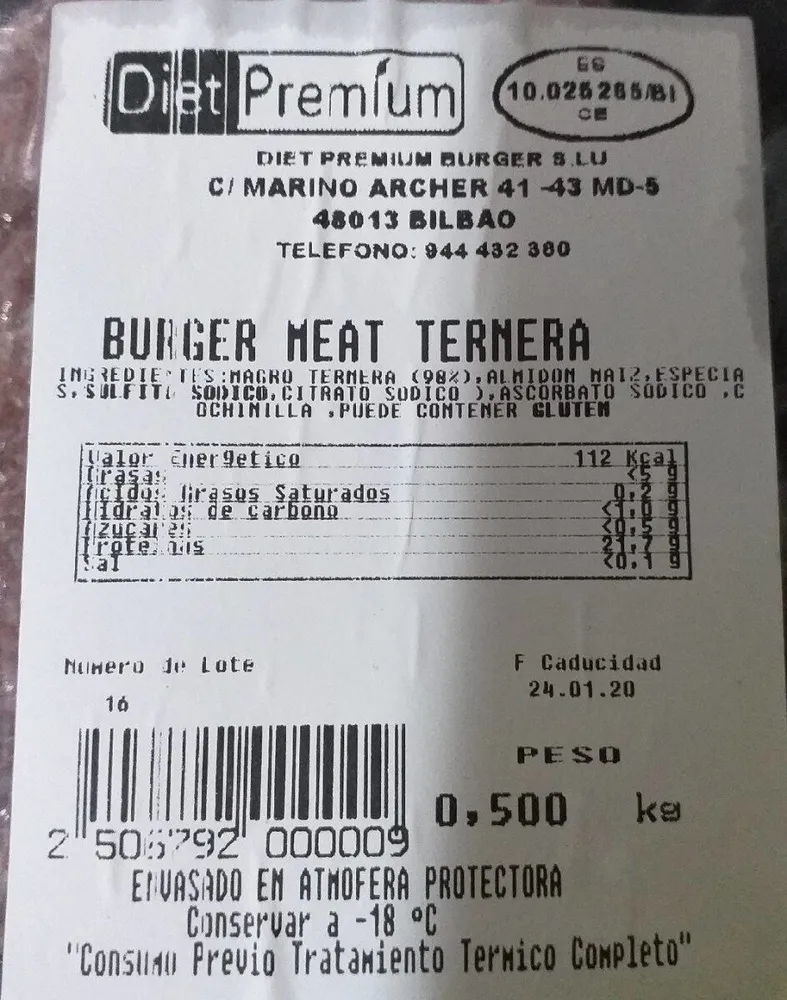 Hamburguesa ternera