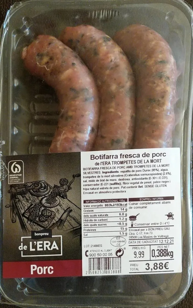 Botifarra fresca de porc de l'era trompetes de la mort