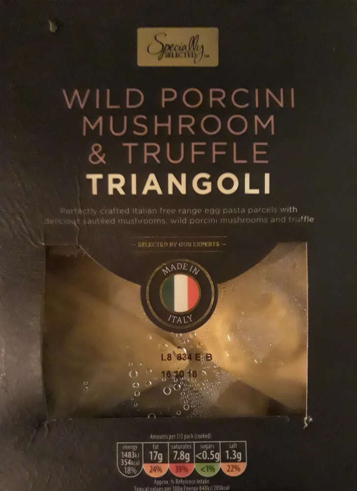 wild porcini mushroom & truffle triangoli