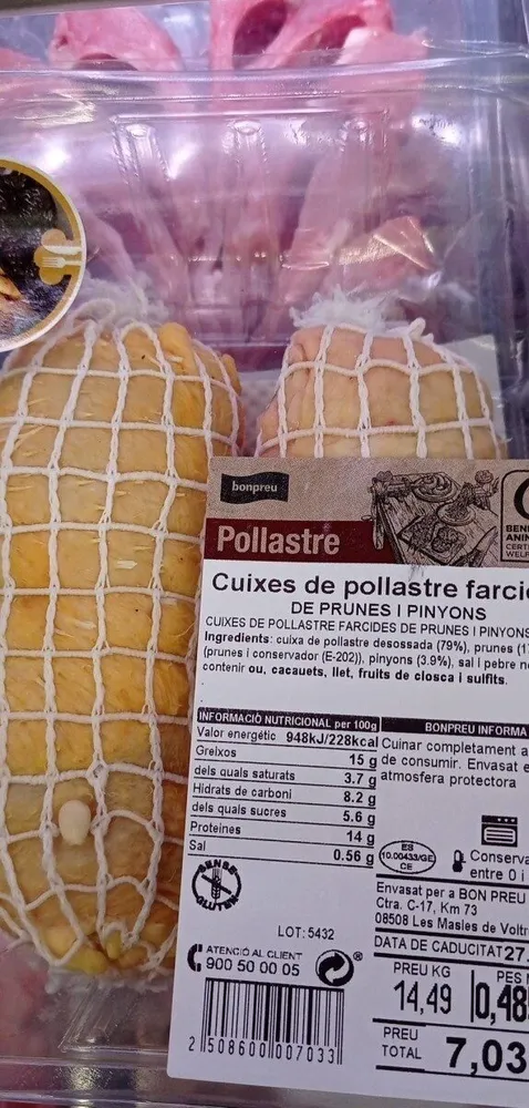 Cuixes pollastre farcides