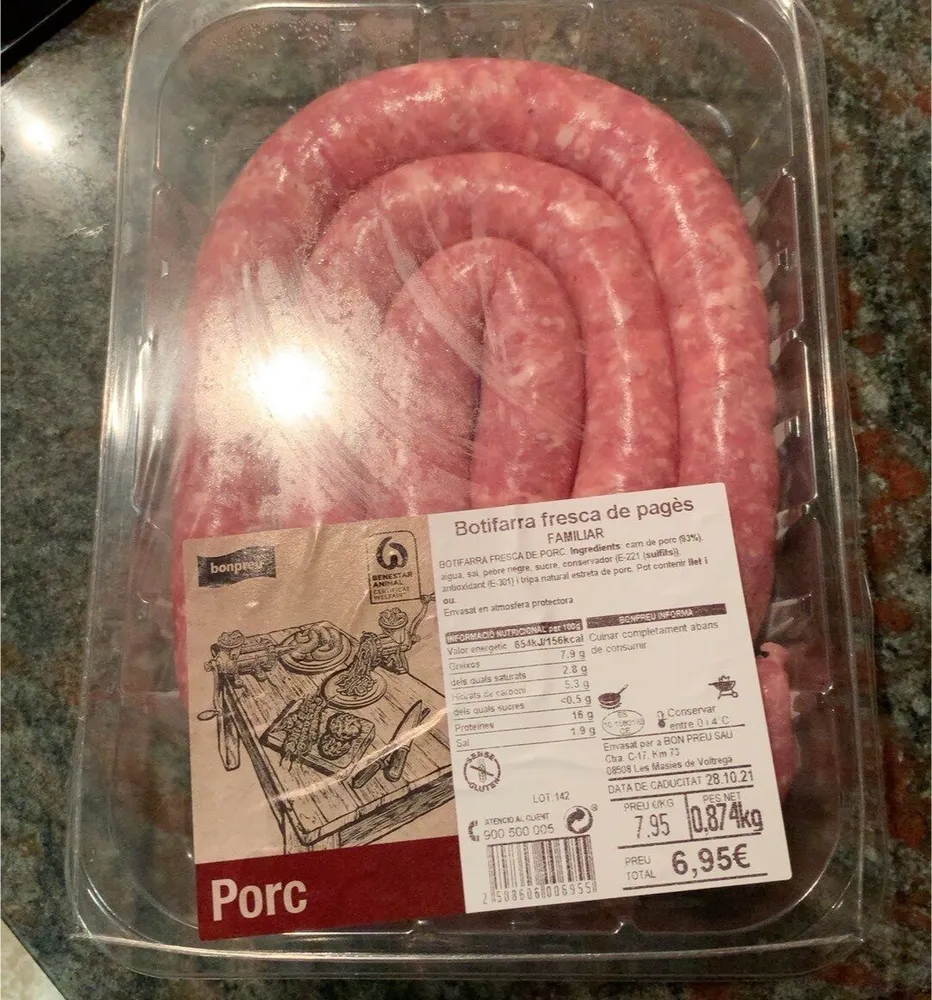 Botifarra fresca de pagès