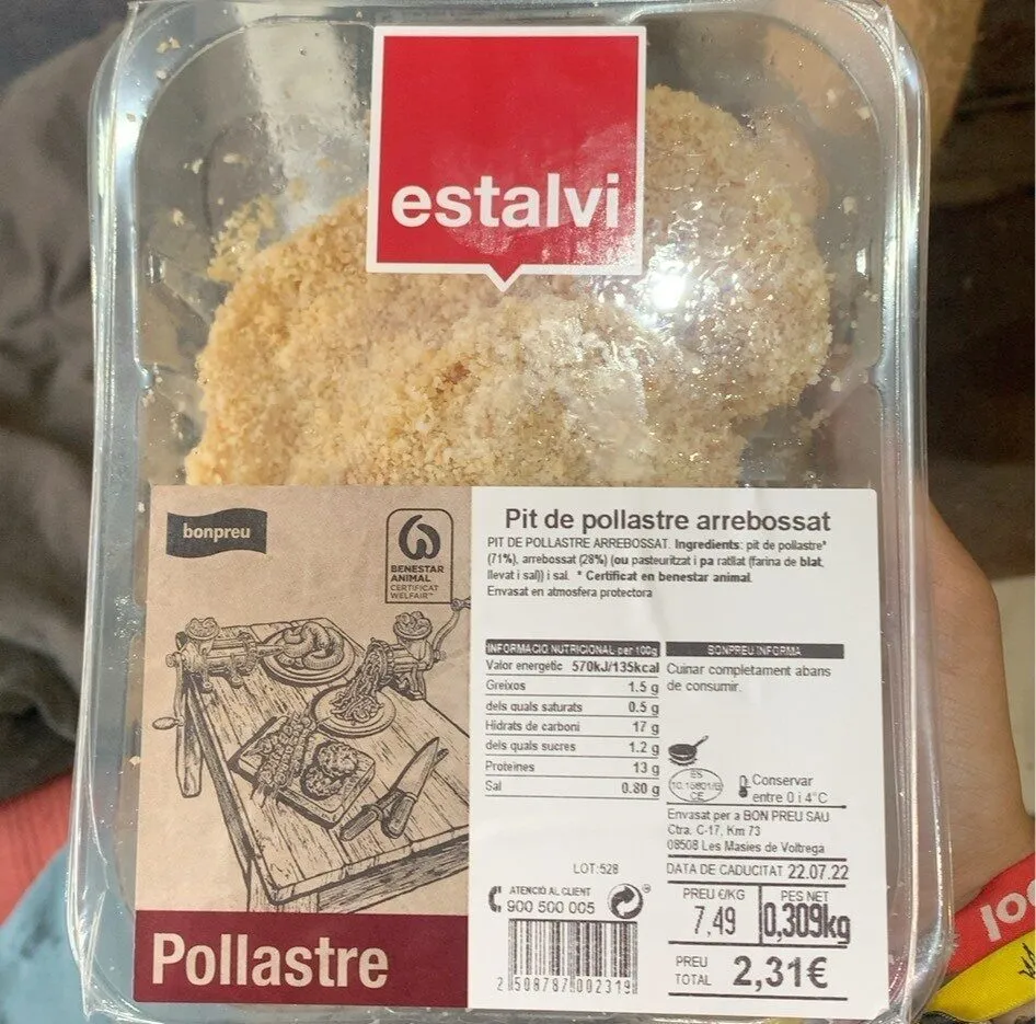 Pit de pollastre arrebossat