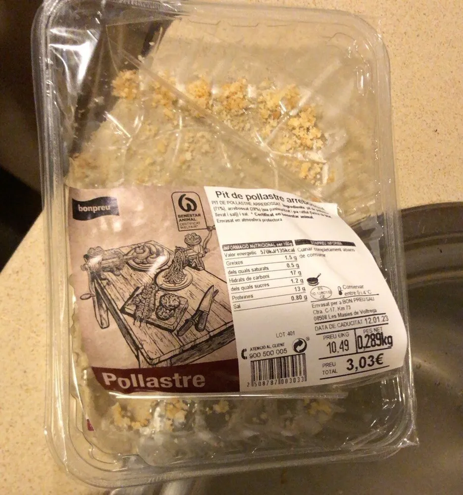Pollo arrebozado