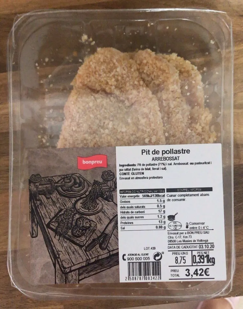 Pit de pollastre arrebossat