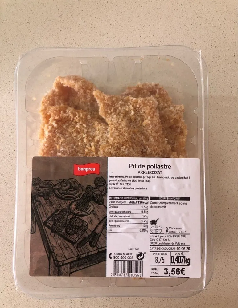 Pit de pollastre arrebossat