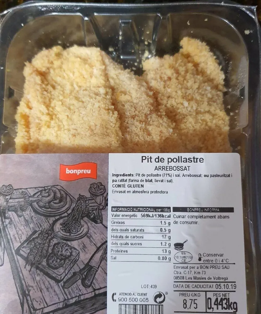 Pit de pollastre arrebossat