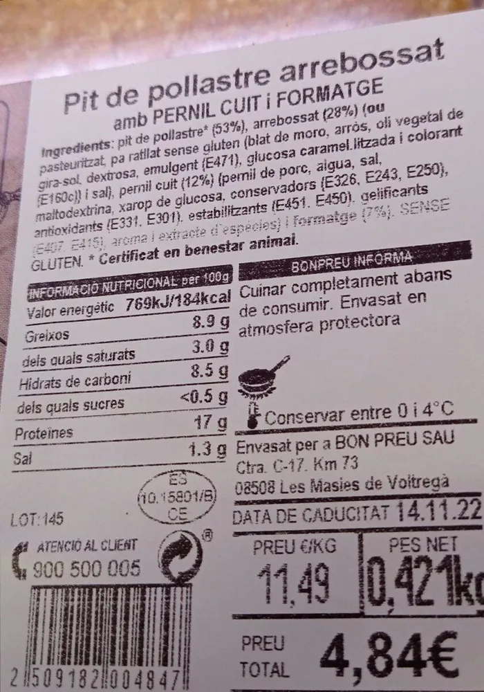 Pit de pollastre arrebossat