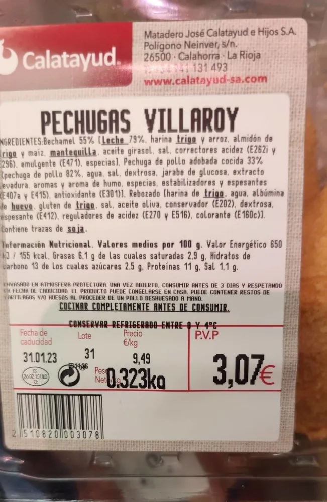 Pechugas villaroy