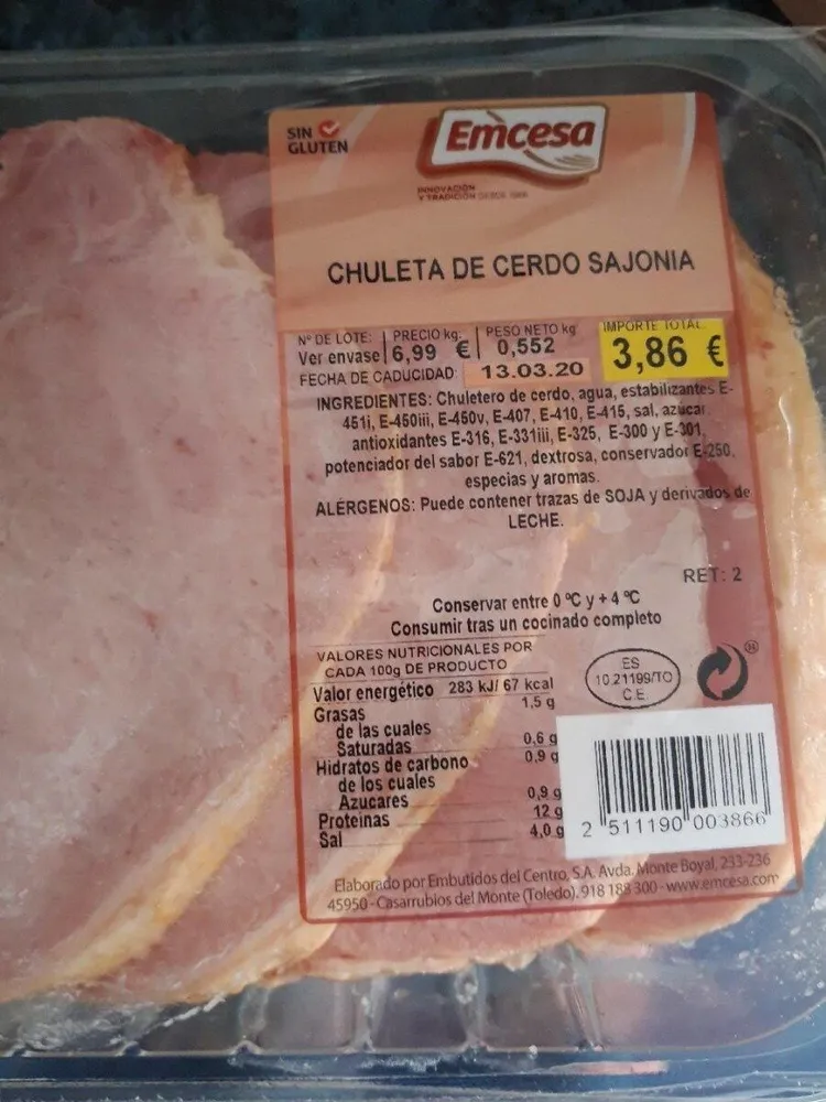 Chuleta de cerdo sajonia