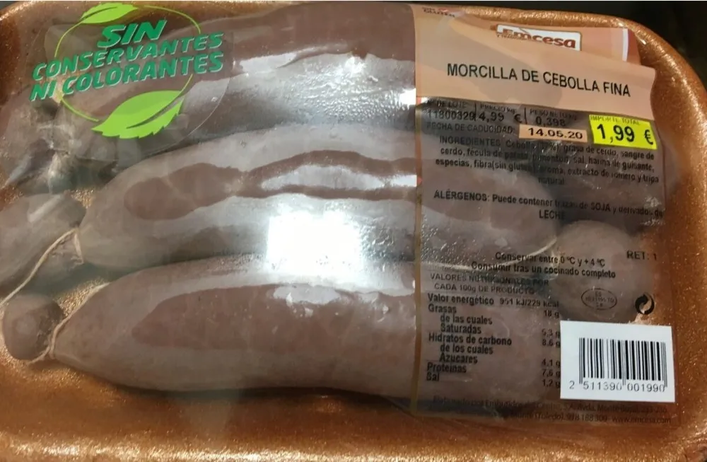 Morcilla de cebolla fina