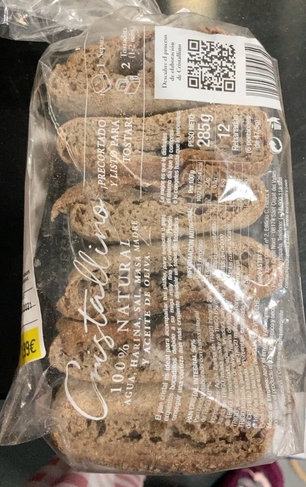 pan de vidre cristalino integral