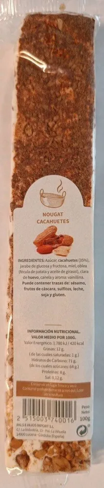 Nougat cacahuetes