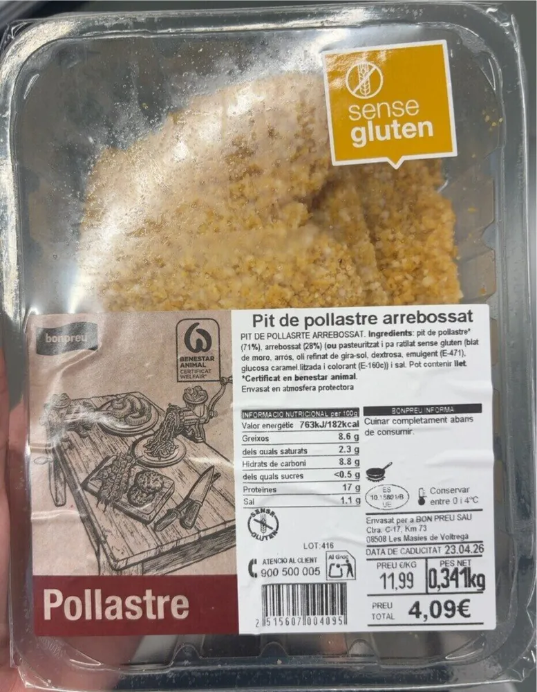 Pit de pollastre arrebossat