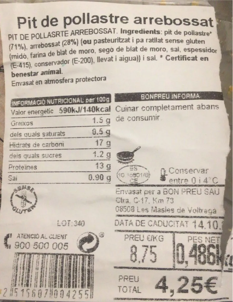 Pit pollastre arrebossat
