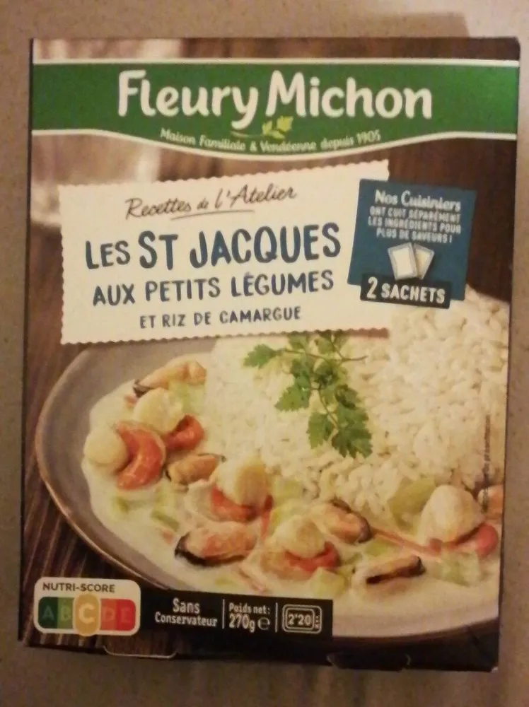 Les St Jacques aux petits légumes et riz de Camargue