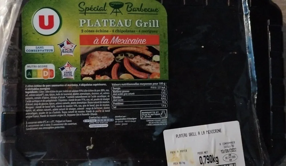 Plateau grill à la Mexicaine
