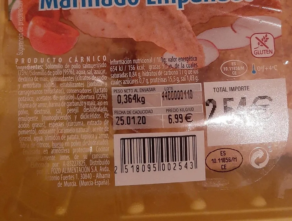 Solomillo de pollo marinado empanado