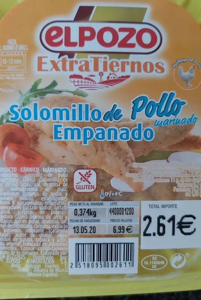 Solomillo de pollo empanado