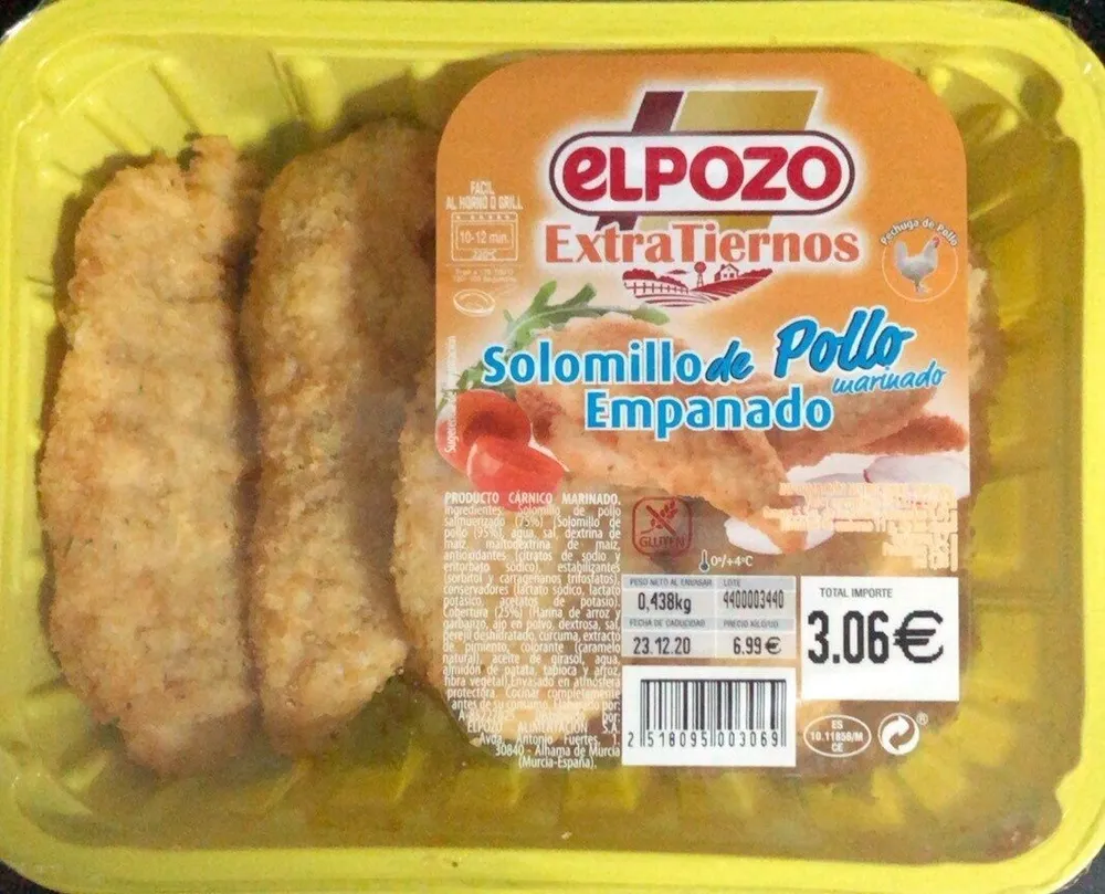 Solomillo de pollo empanado marinado