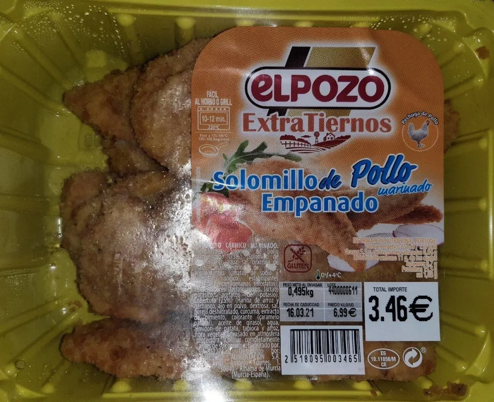 Solomillo de pollo marinado empanado