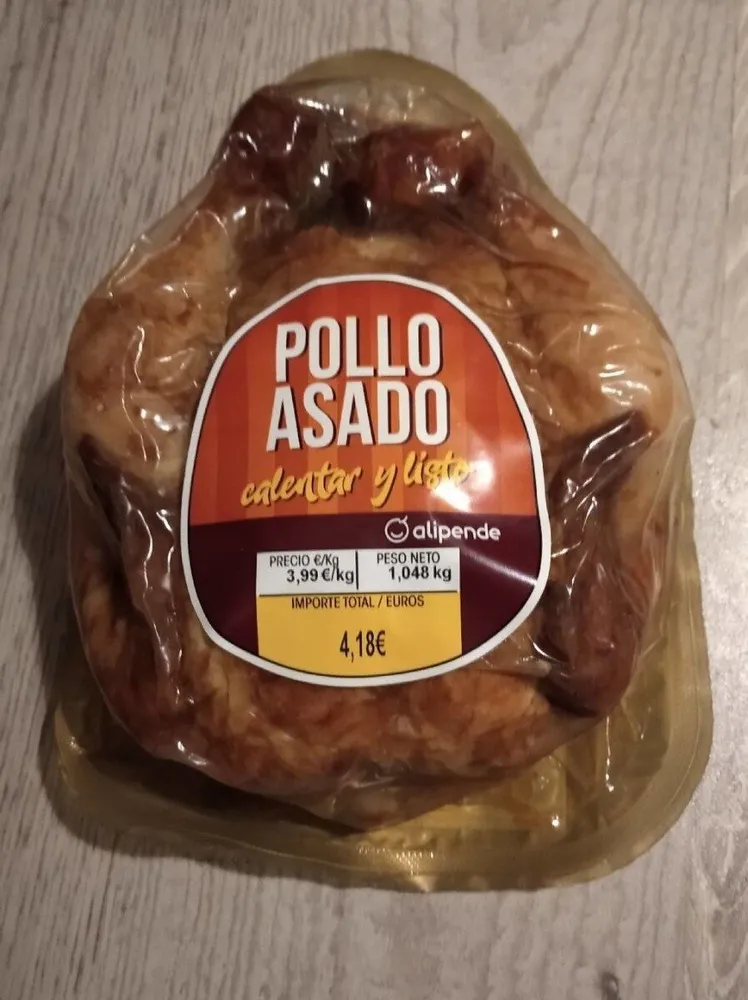 Pollo asado envasado al vacío
