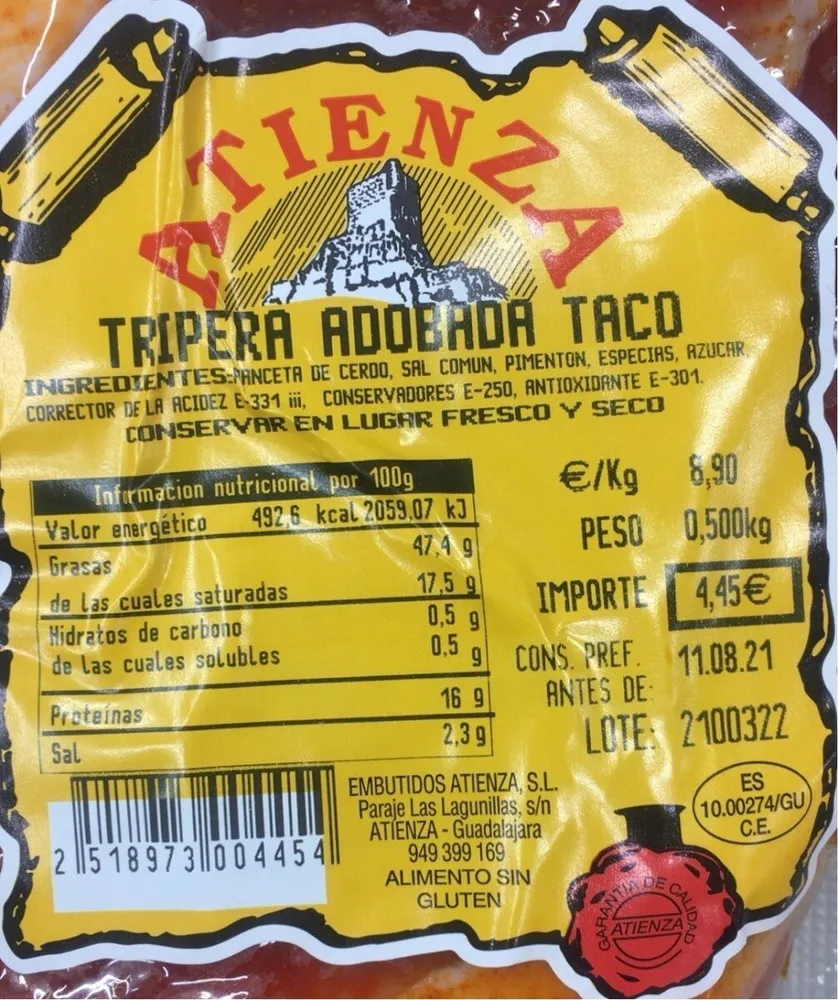 Tripera adobada taco