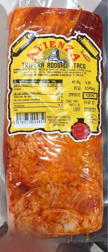 Tripera adobada taco