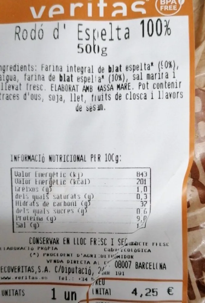 Pan de espelta