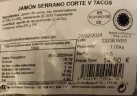 Jamón Serrano corte v tacos