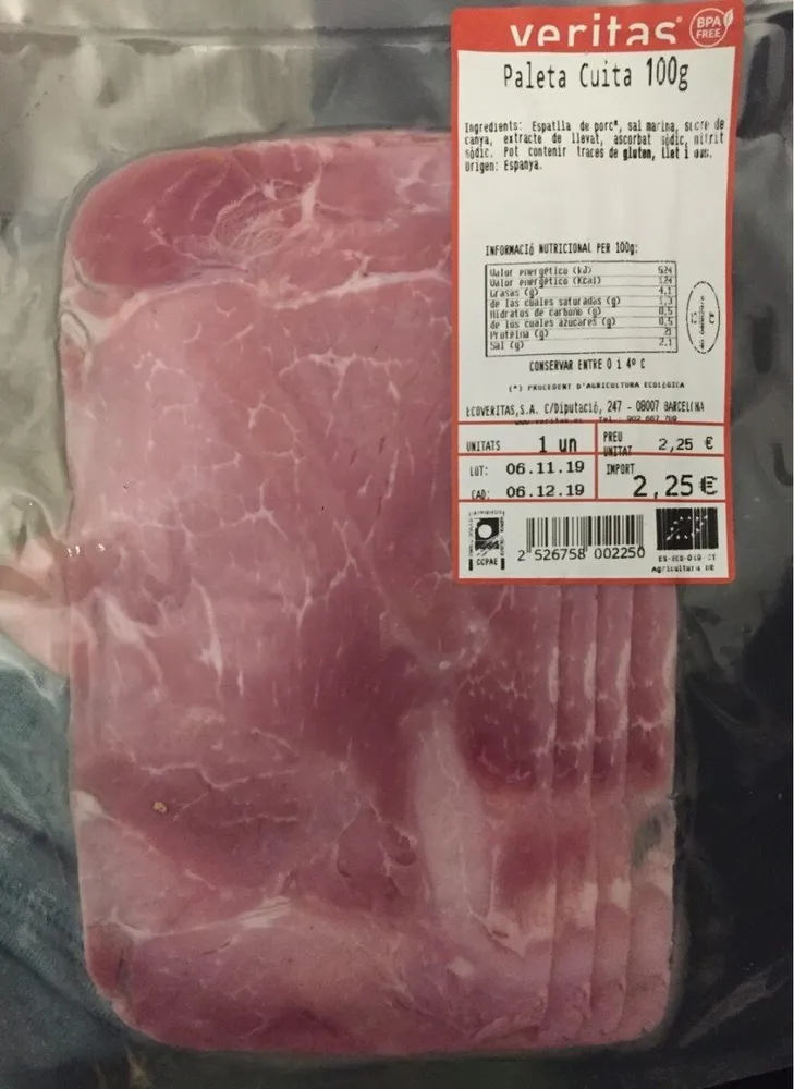 Paleta cocida 100g
