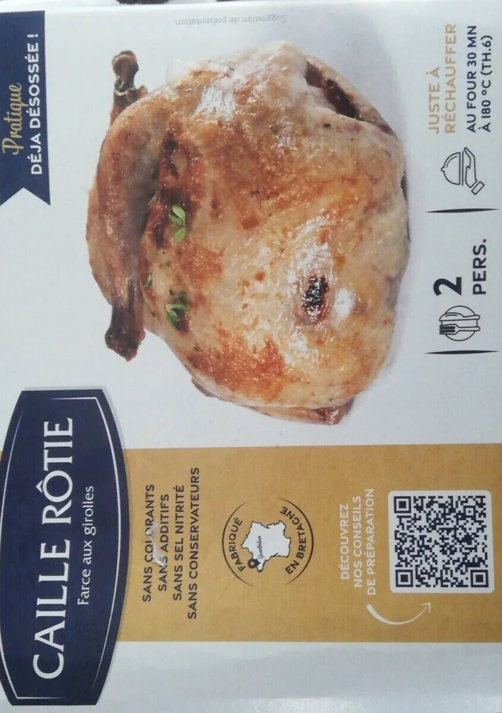 Caille rôtie - farce au girolles