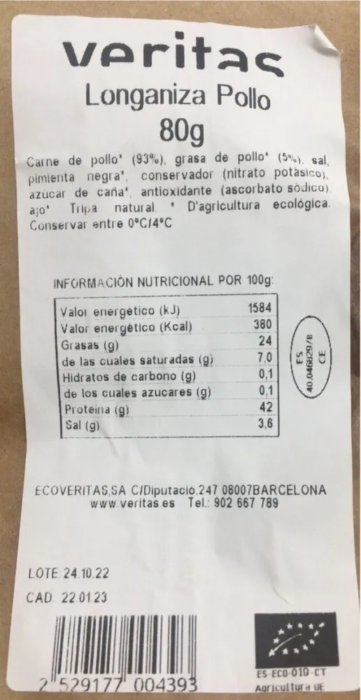 Longaniza pollo