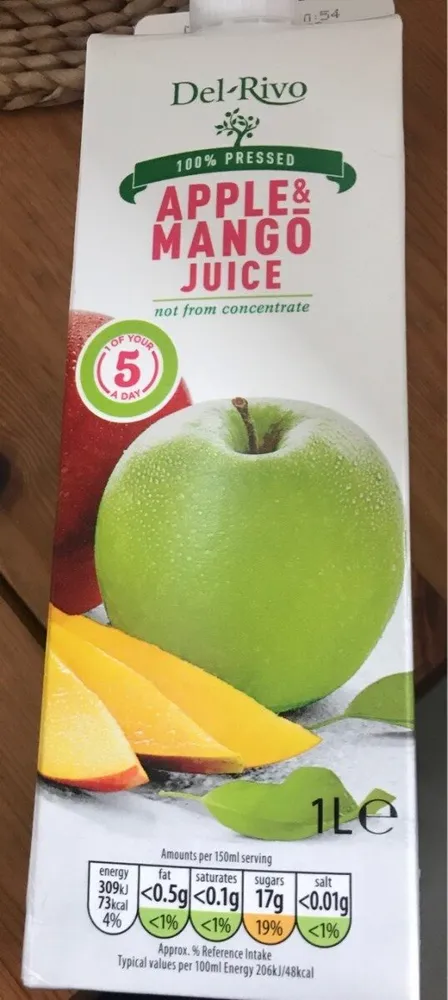 Jus de pommes et de mangues