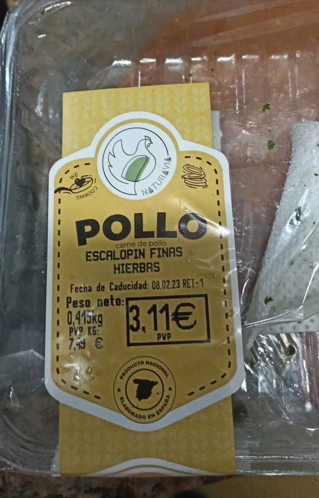 Pollo escalopin finas hierbas