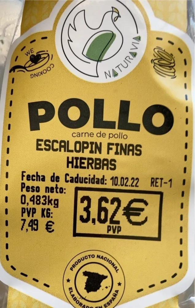 Pollo Escalopin finas hiervas