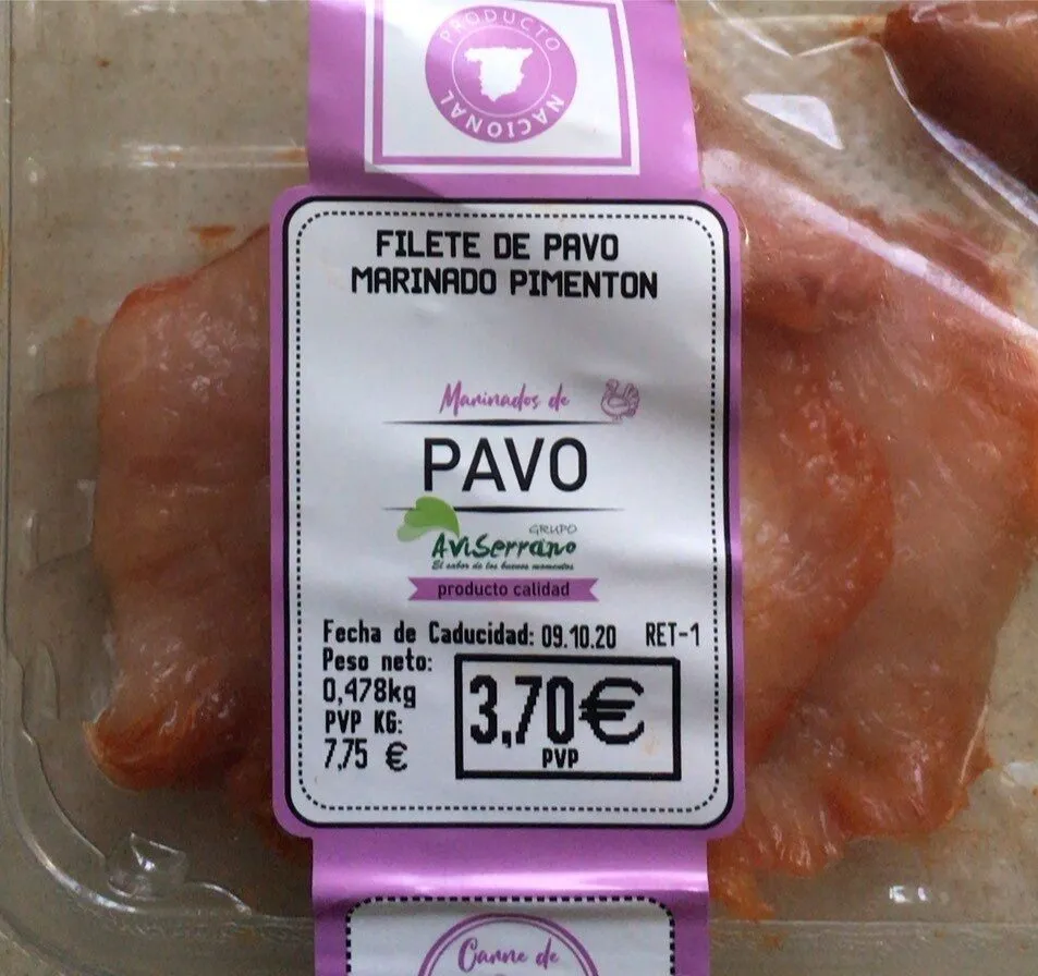 Filete de pavo marinado pinenton