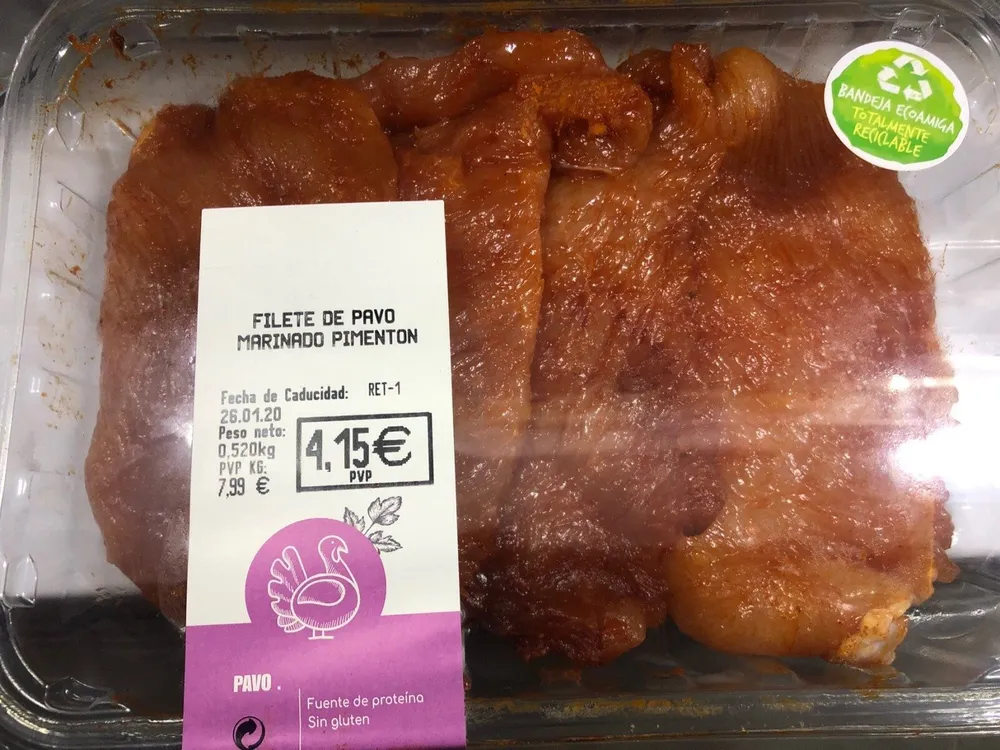 Filete pavo marinado